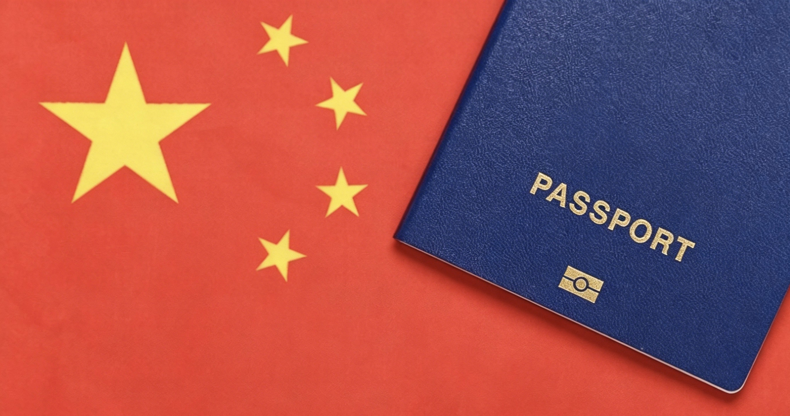 Chinese national flag and passport cover
