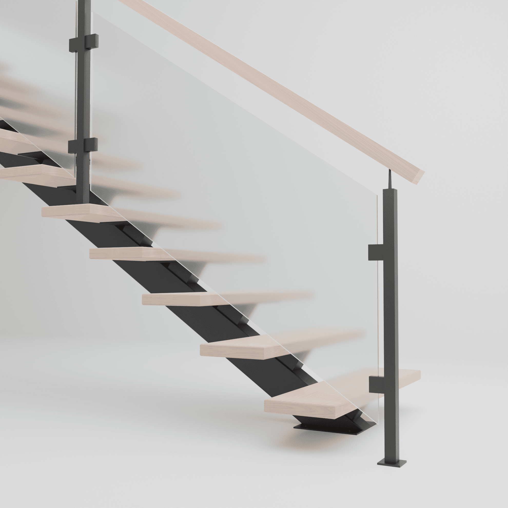 Glass + Metal Posts Guard Rail