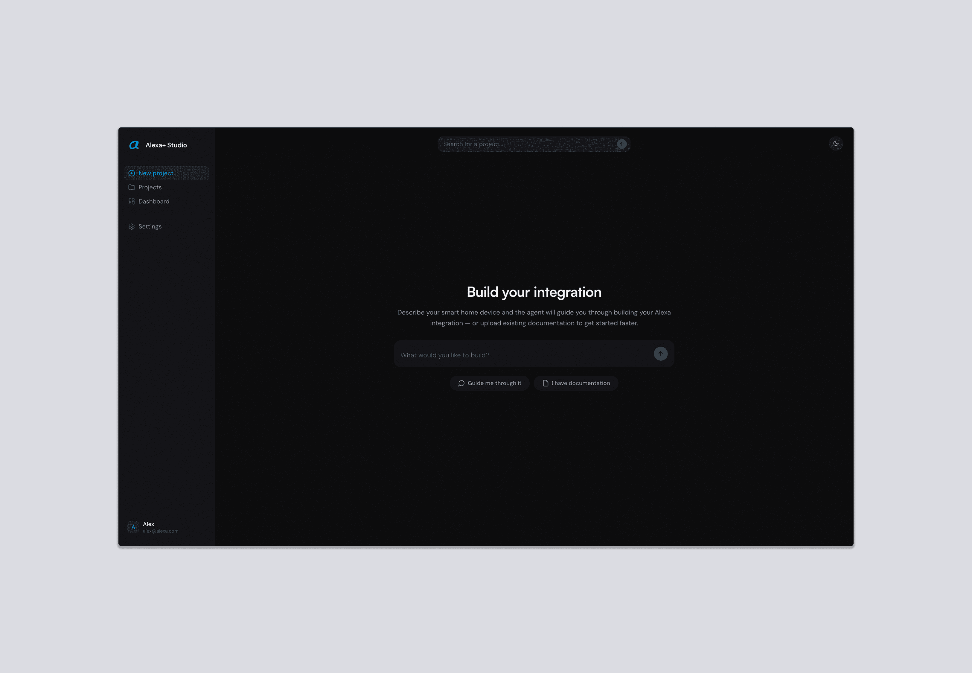 Developer experience final product- chat agent home screen