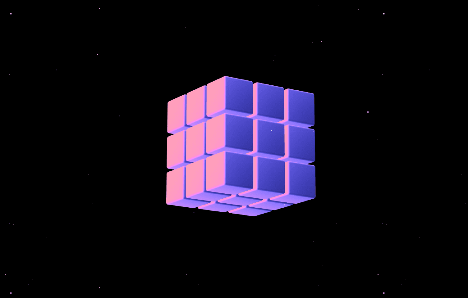 3D purple abstract cube icon