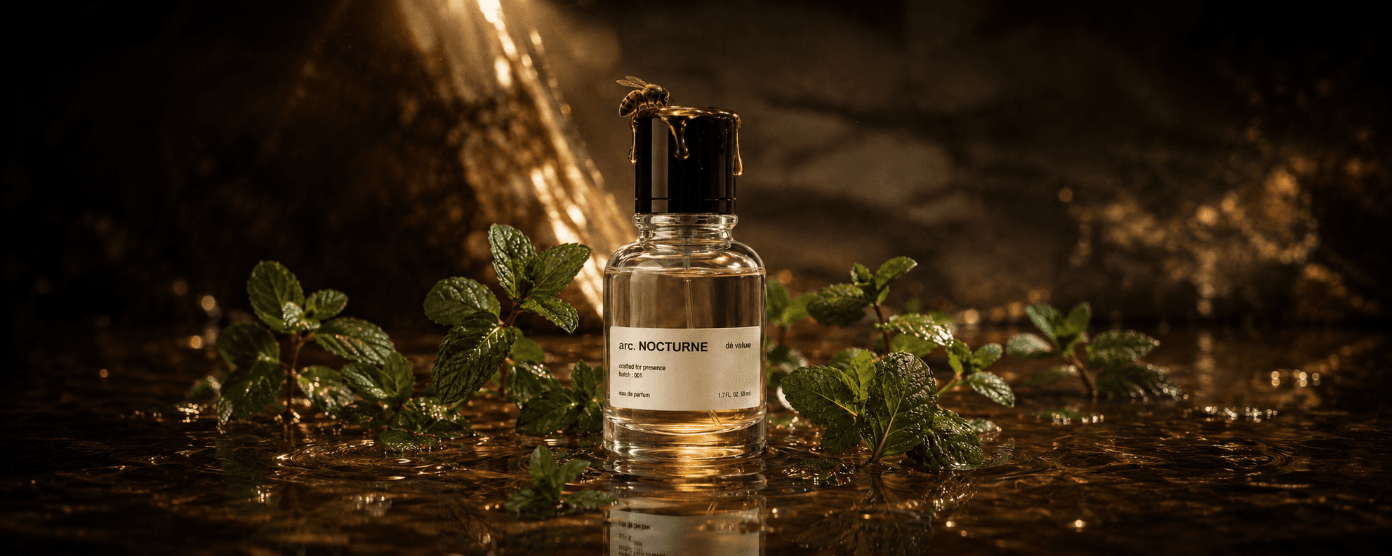 Green perfume bottle