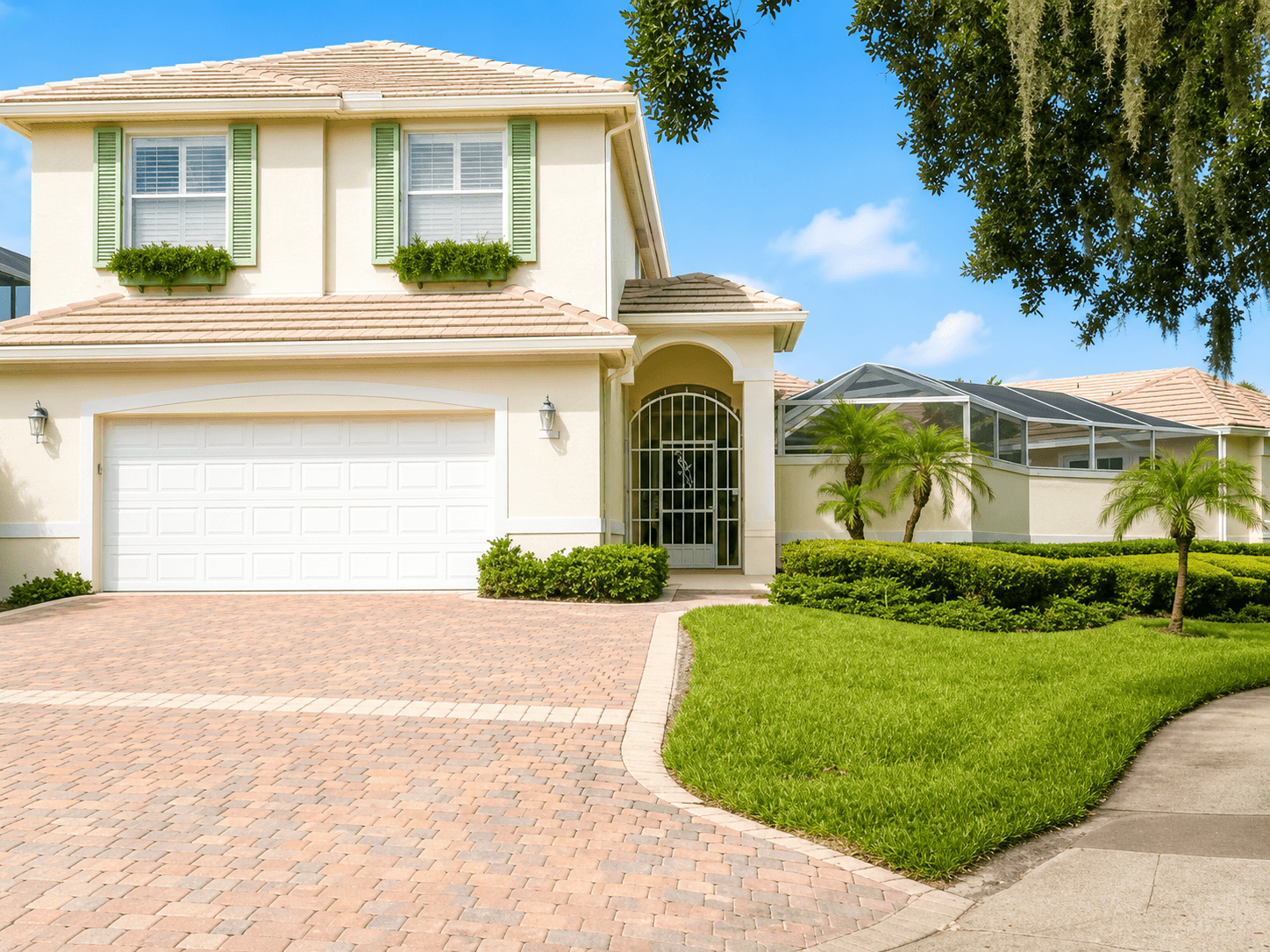 1998 New Roof Construction in Sea Oaks Lakeview Estates, Vero Beach with Entegra Broomswept Flat Tile in Sand