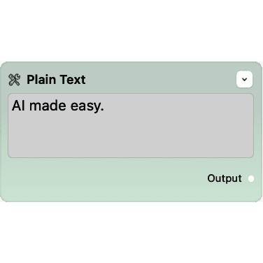 Screenshot of the plain text node.