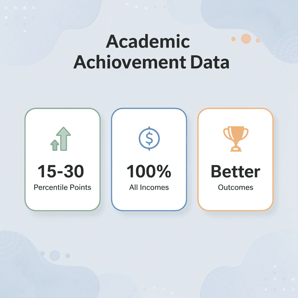  Infographic showing academic achievement statistics for homeschooling