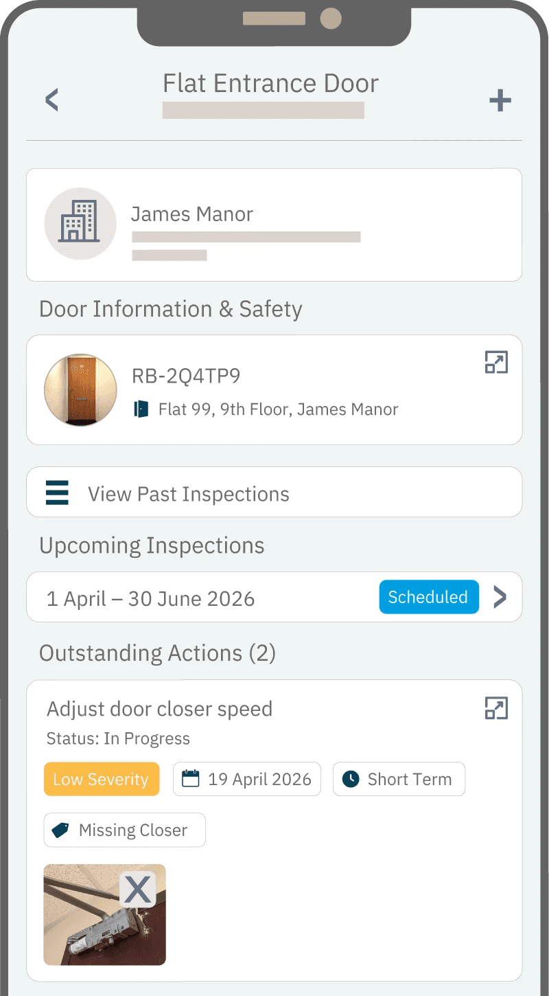 RiskBase app showing fire risk assessment