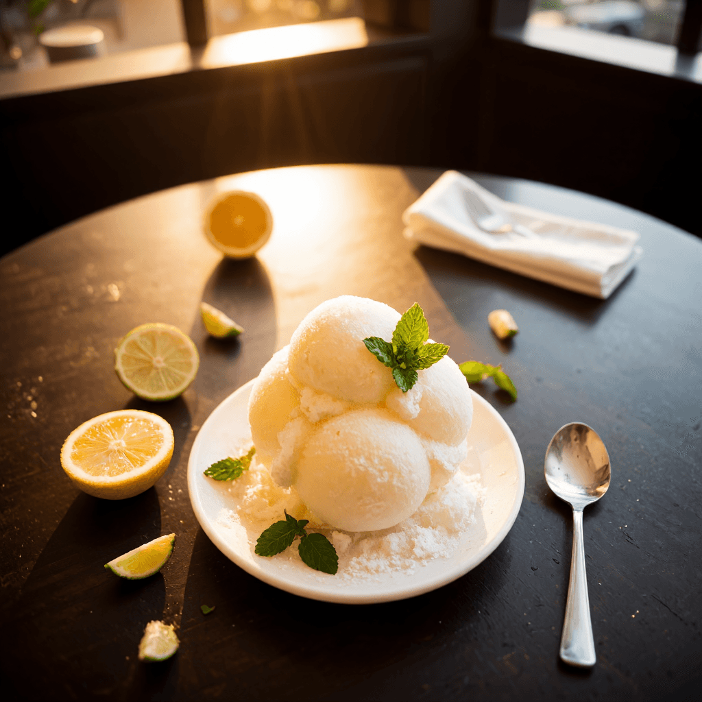 product photography of Gourmet frozen dessert