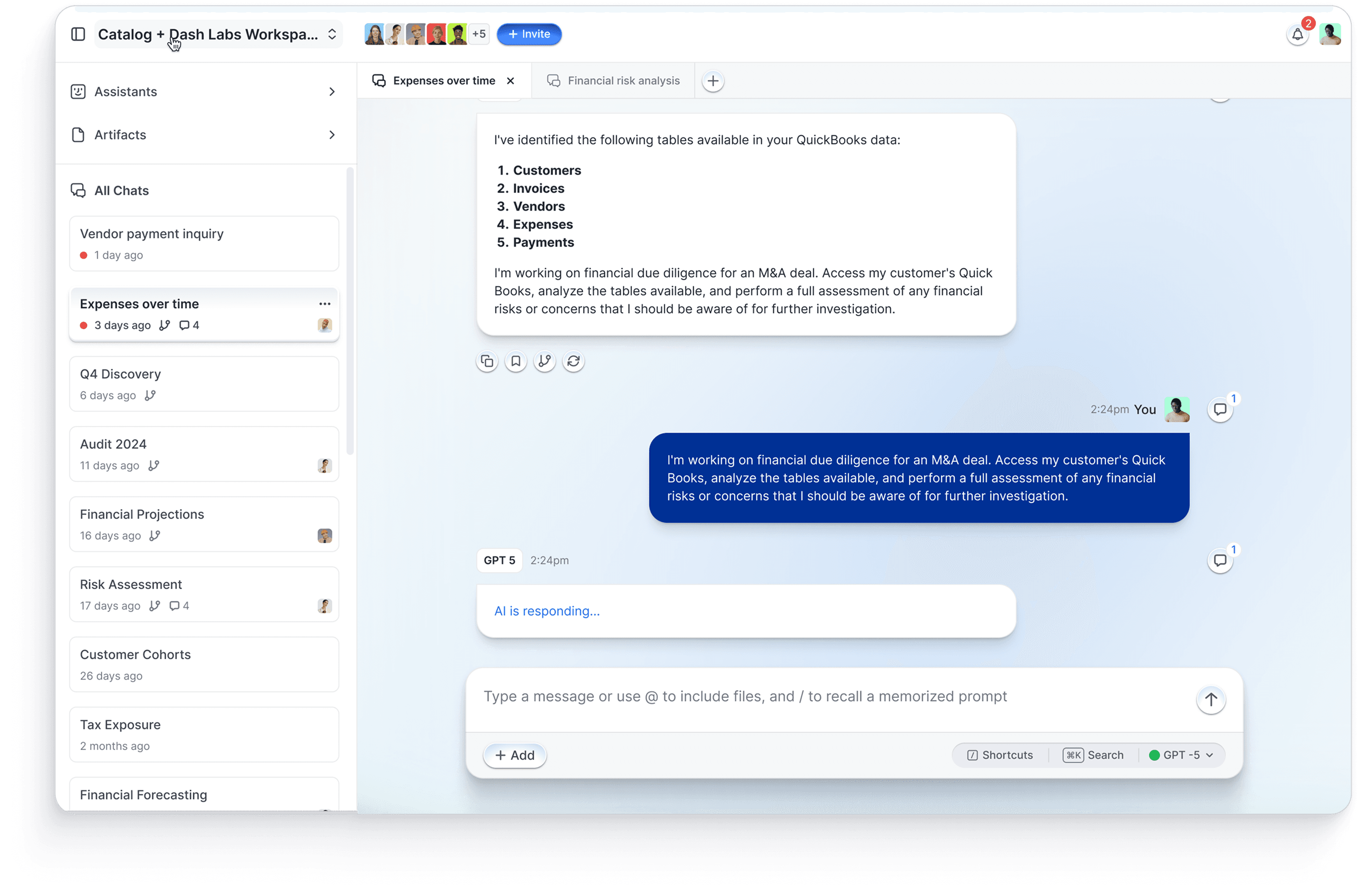 Homepage user interface example screen