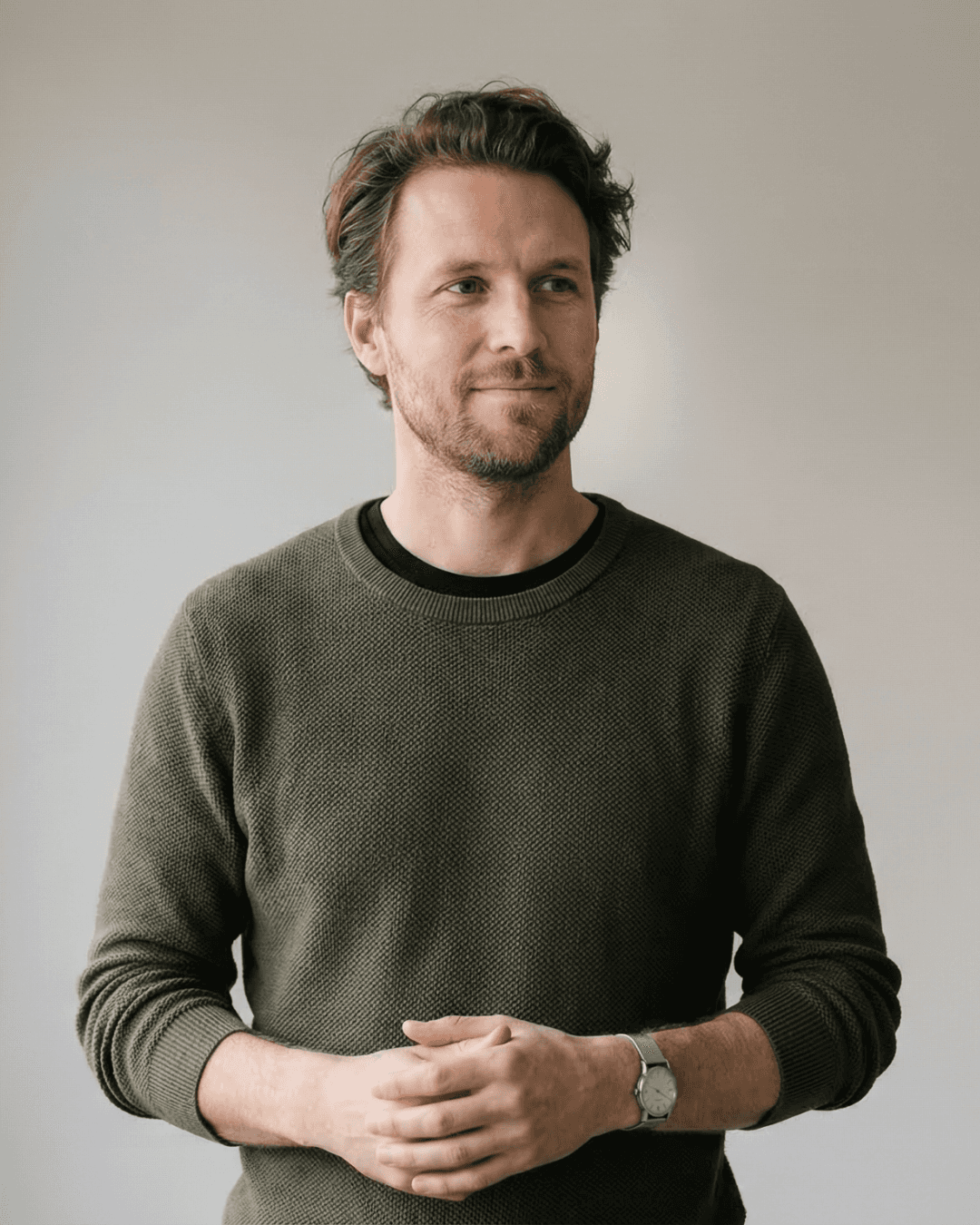 man in gray button up shirt