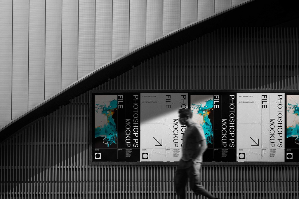 Mockups Digital Subway Billboard