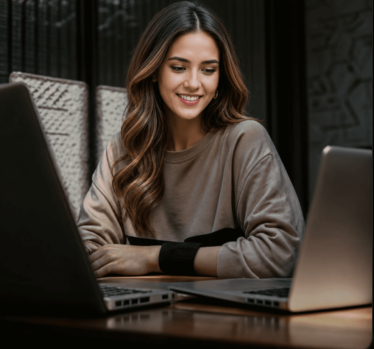 Woman Using Laptop