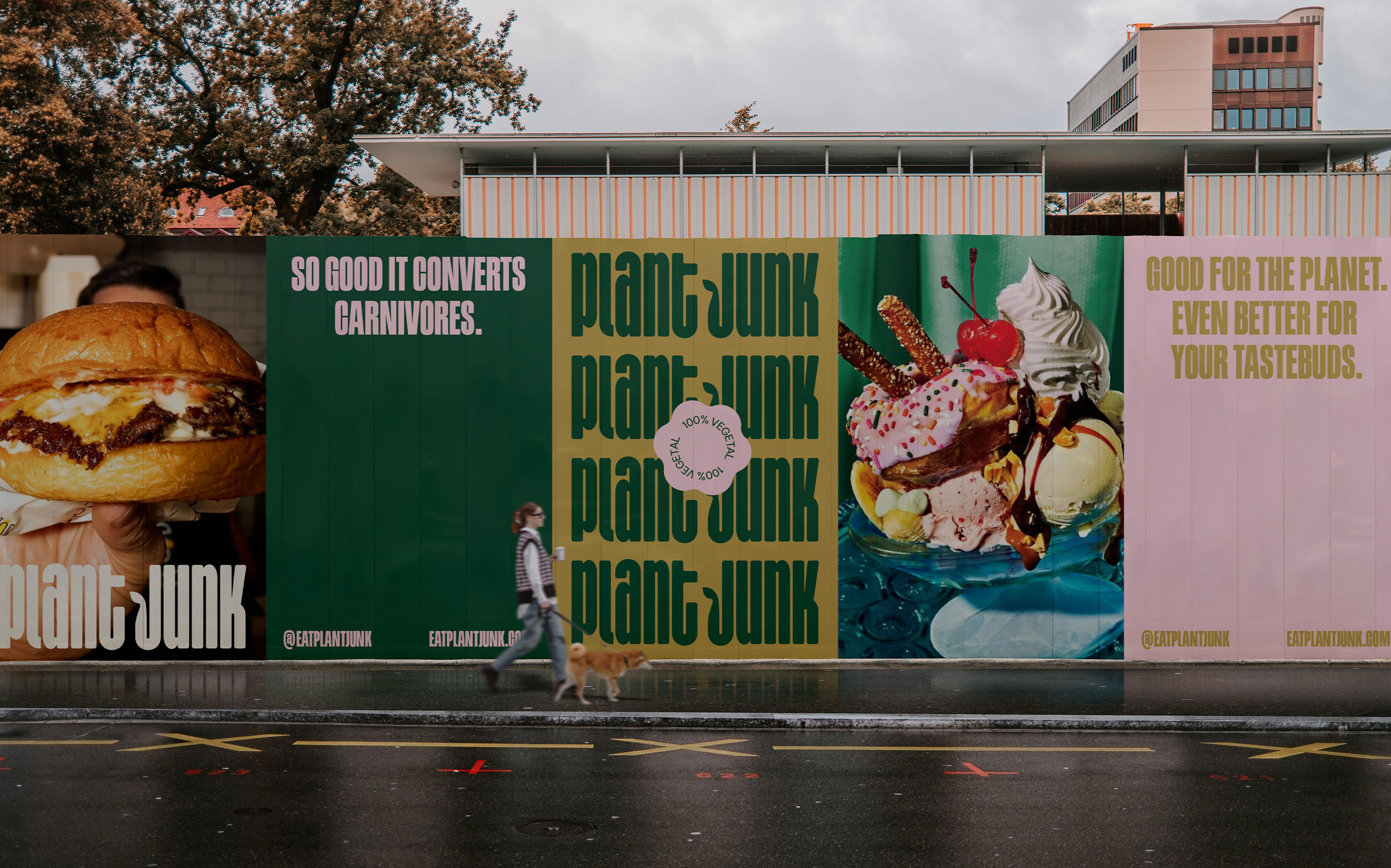 billboard for vegan fast food branding
