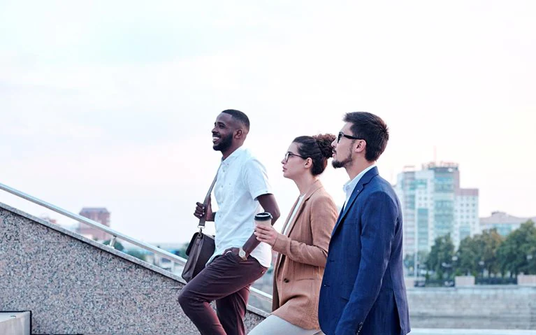 Man browsing on tablet
