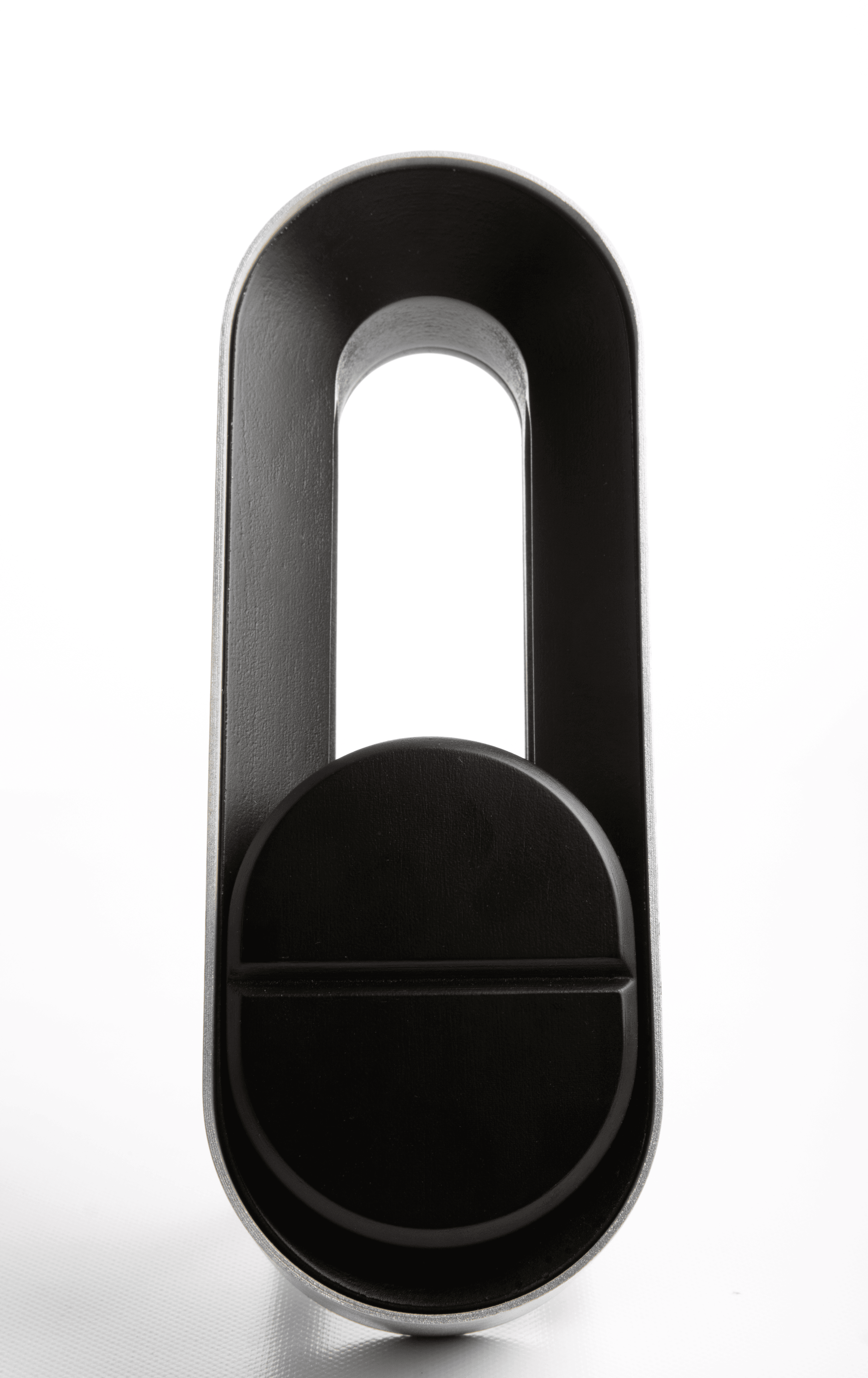 The Lift alarm clock with the movable part at the bottom of the clock shown in a front view on a white background.