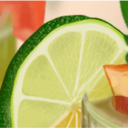 Realistic drawing of summer line and grape fruit drink. Realistic drawing of food. Realistic summer drink. Digital drawing or painting of a realistic food. Bright realistic drinks. Digital drawing. Digital art.