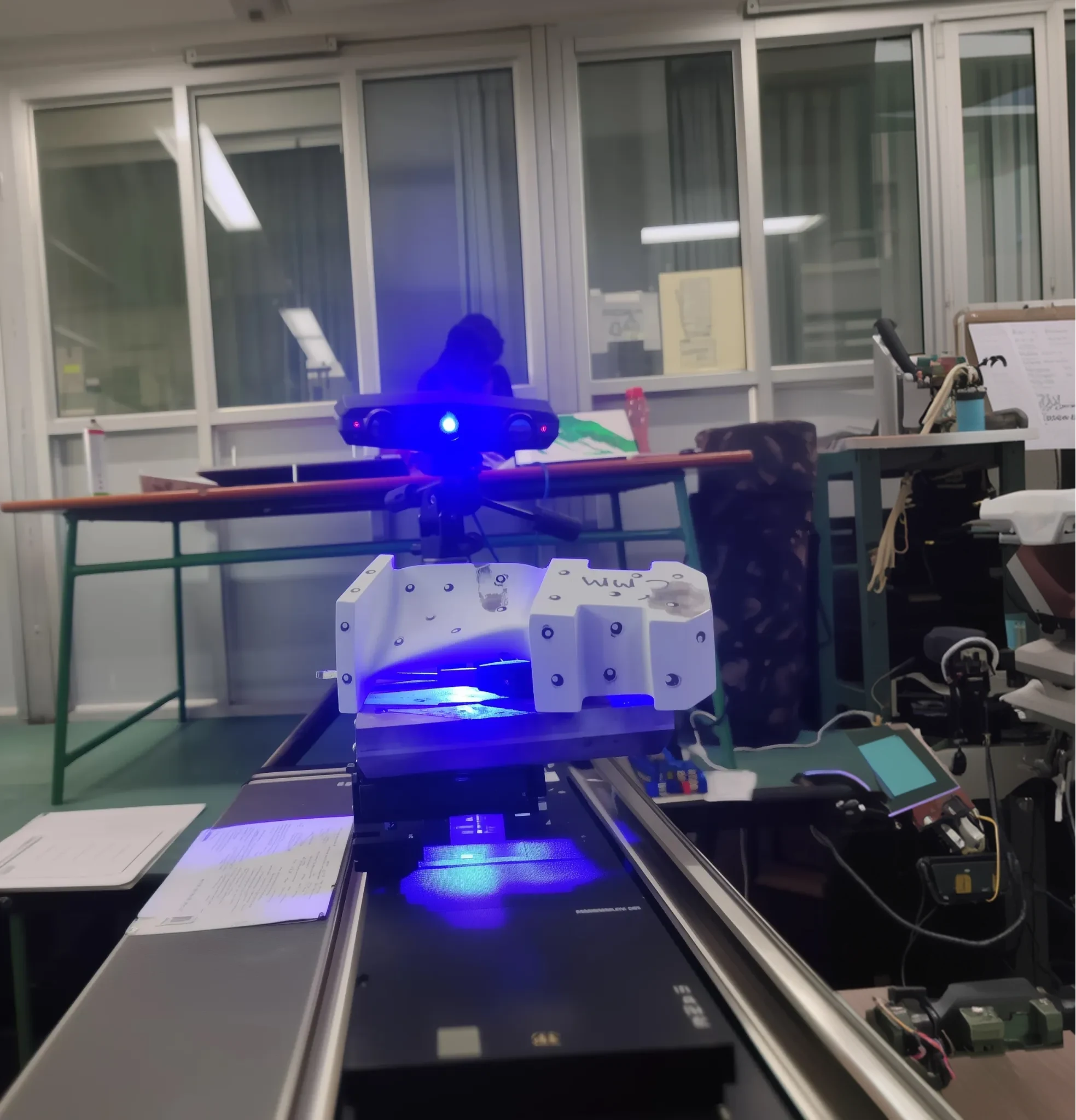 Snow-covered mountain peak under a clear blue sky