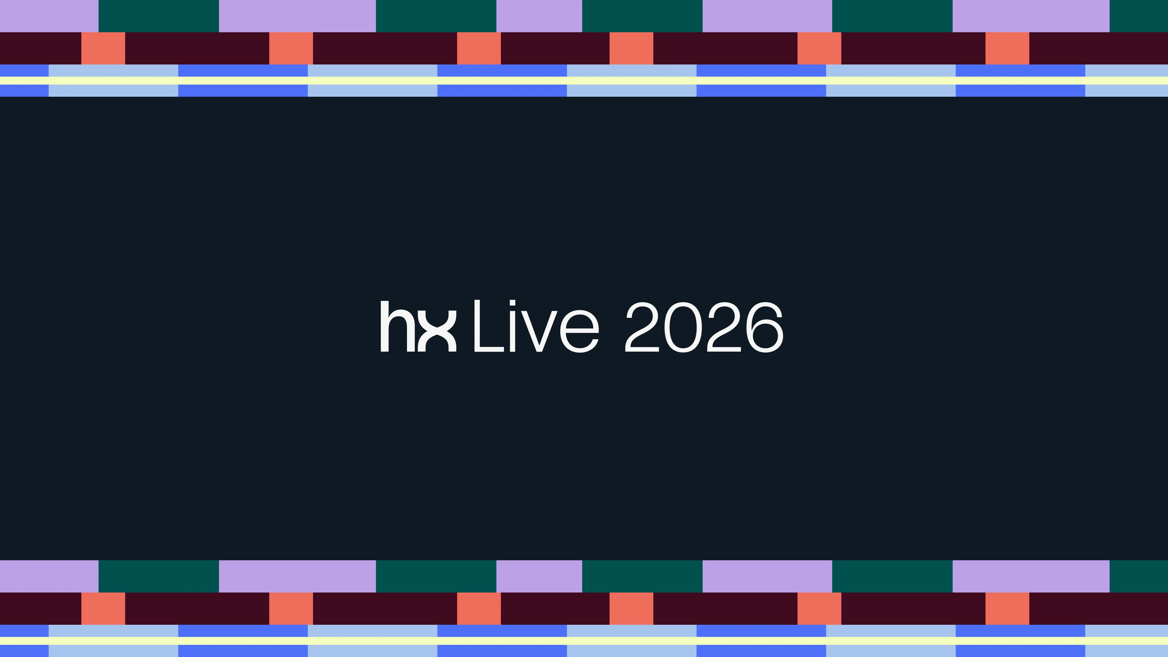 Geometric blue pattern representing the hx Live NYC 2026 event.