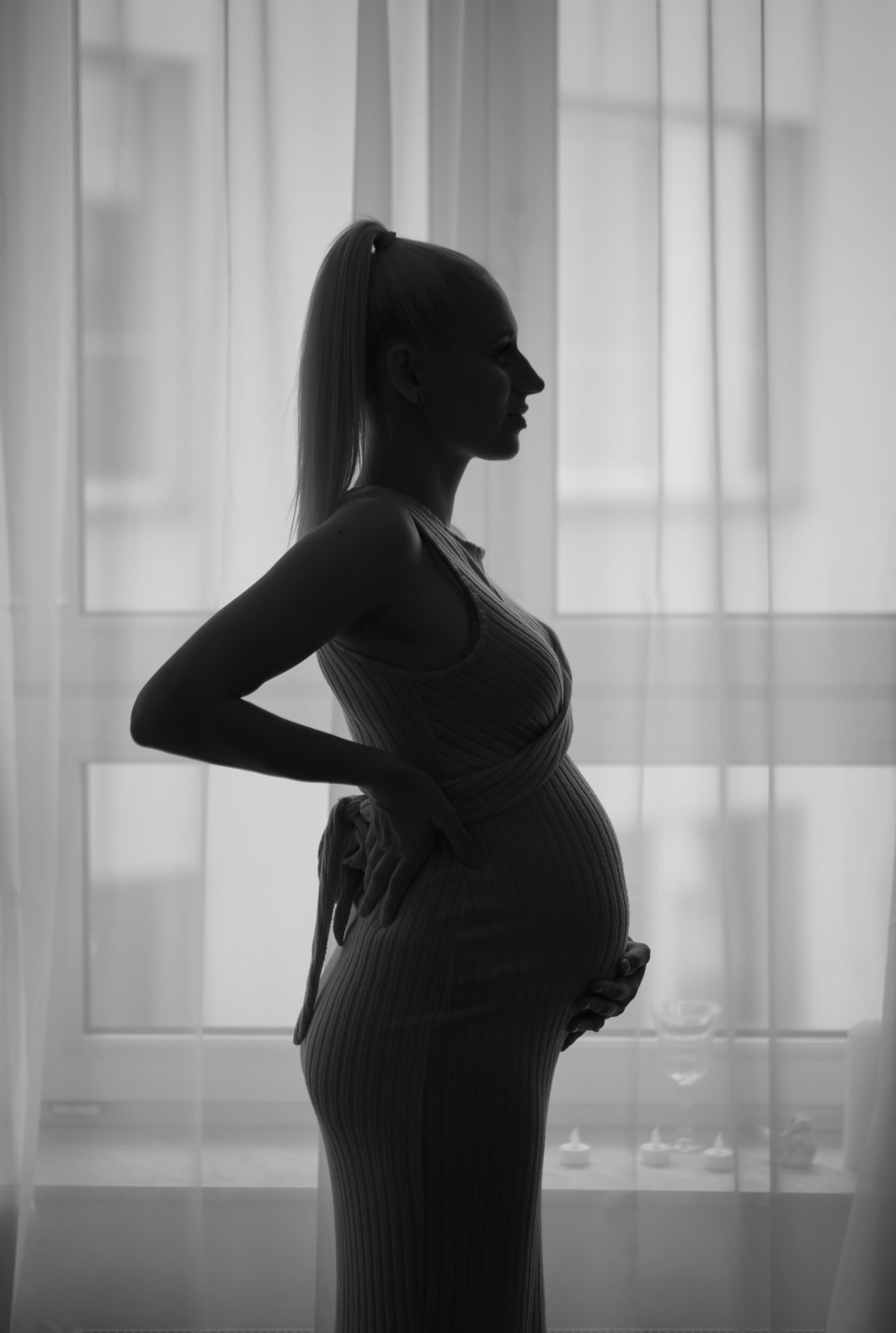 Těhotenské fotografie v ateliéru