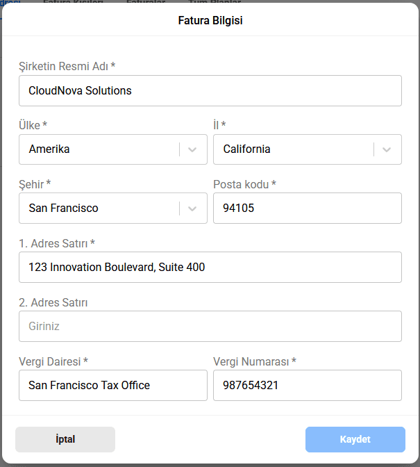 Updating company and tax information in Qpien billing settings