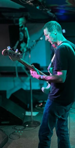 Gary getting into the groove at Moe's Alley.