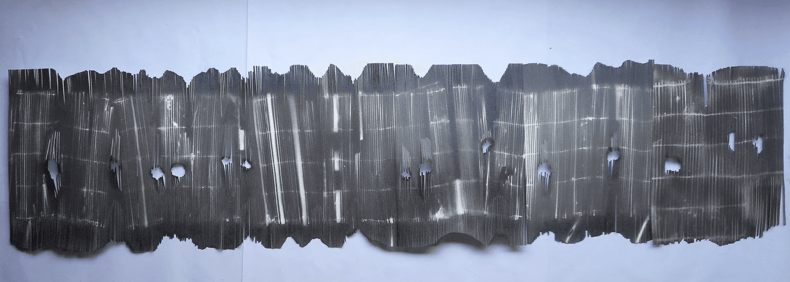 herd of sheep on road painting