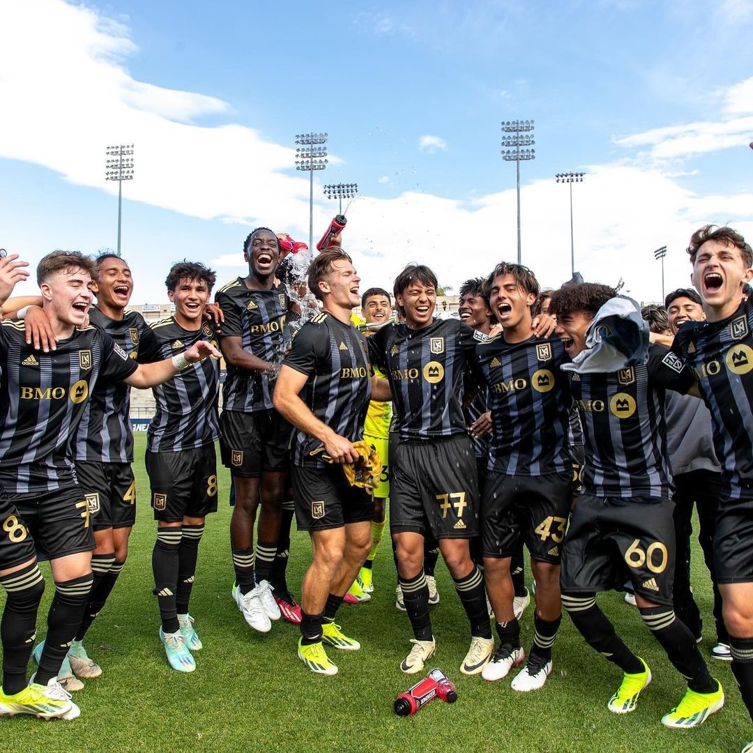 Celebrating With Full Team Post Game At LAFC Home Game