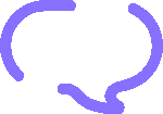 Gif of the fictive reality logotype, showing how the shape emulates both a chat bubble and VR goggles.