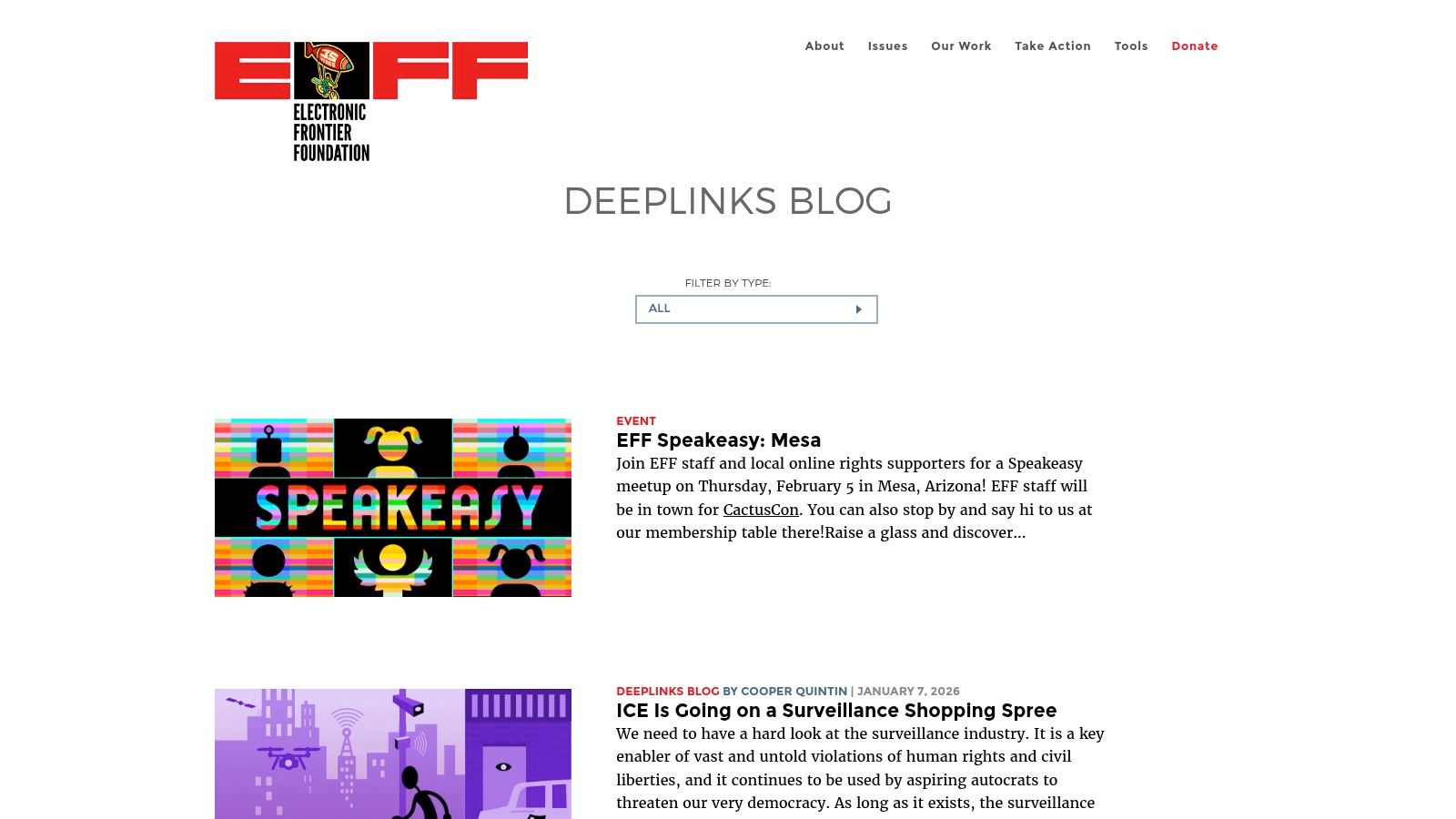 Electronic Frontier Foundation (EFF) — Deeplinks Blog