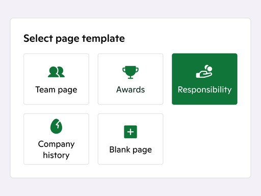 Select page template PR.co app