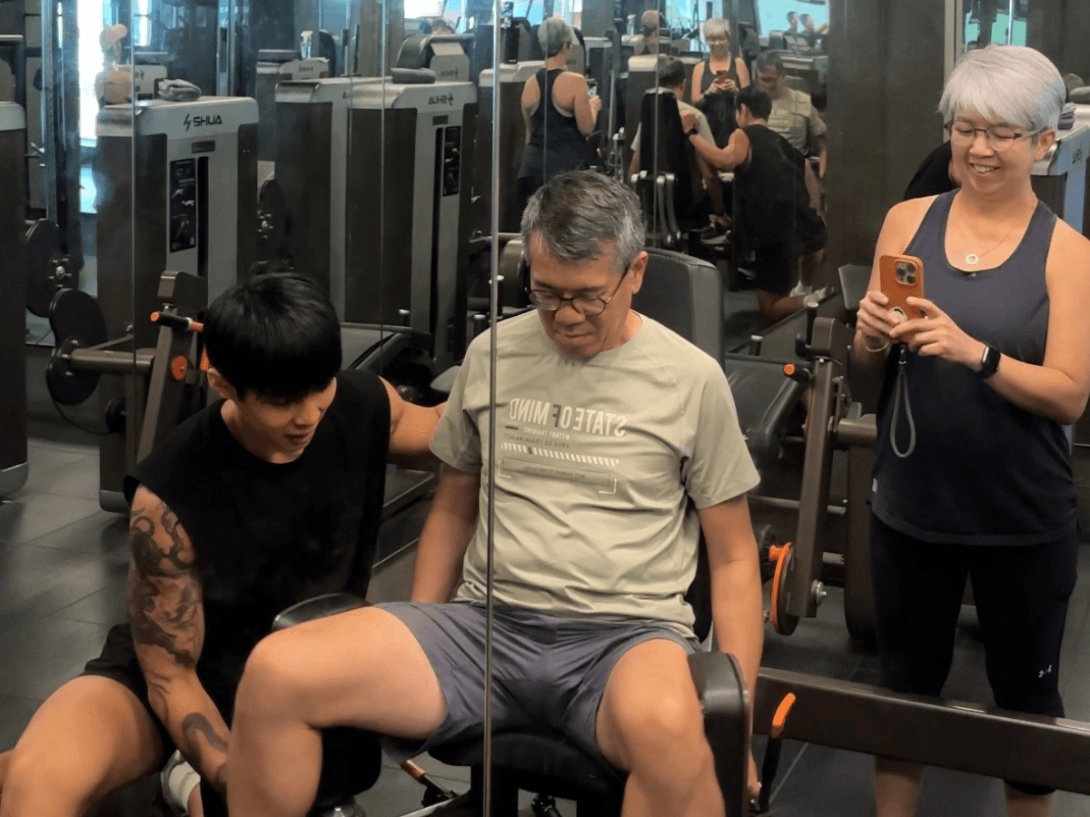 Senior couple training
