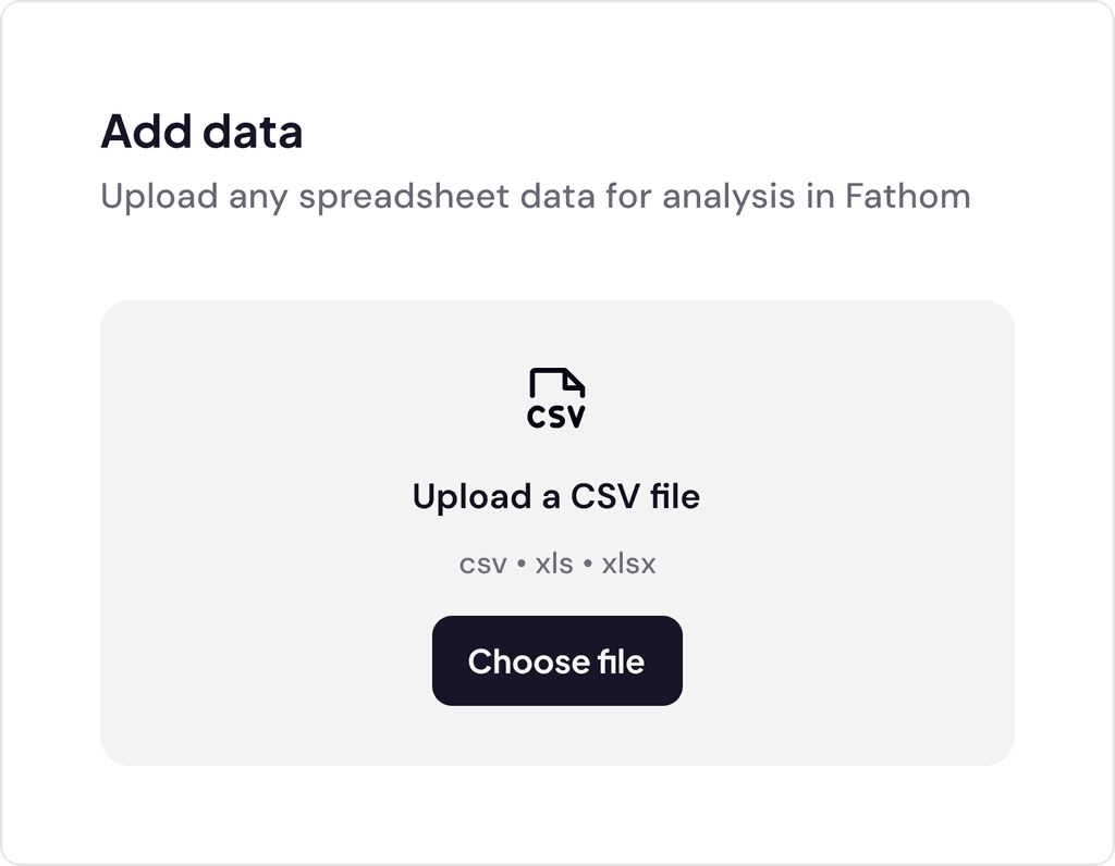 Fathom's one click data import screen shot