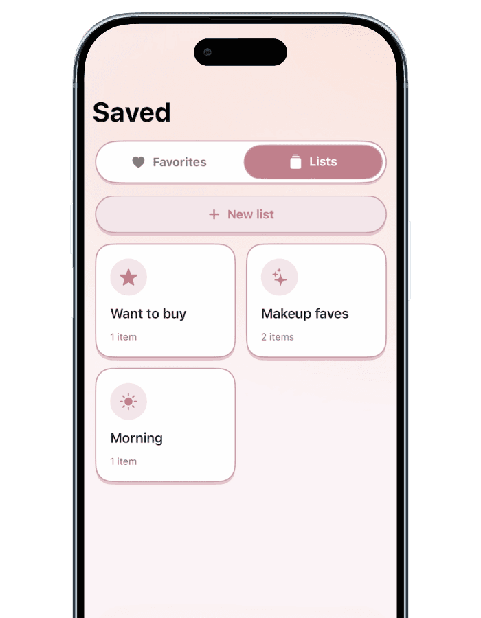 Miru saved beauty shelf screen