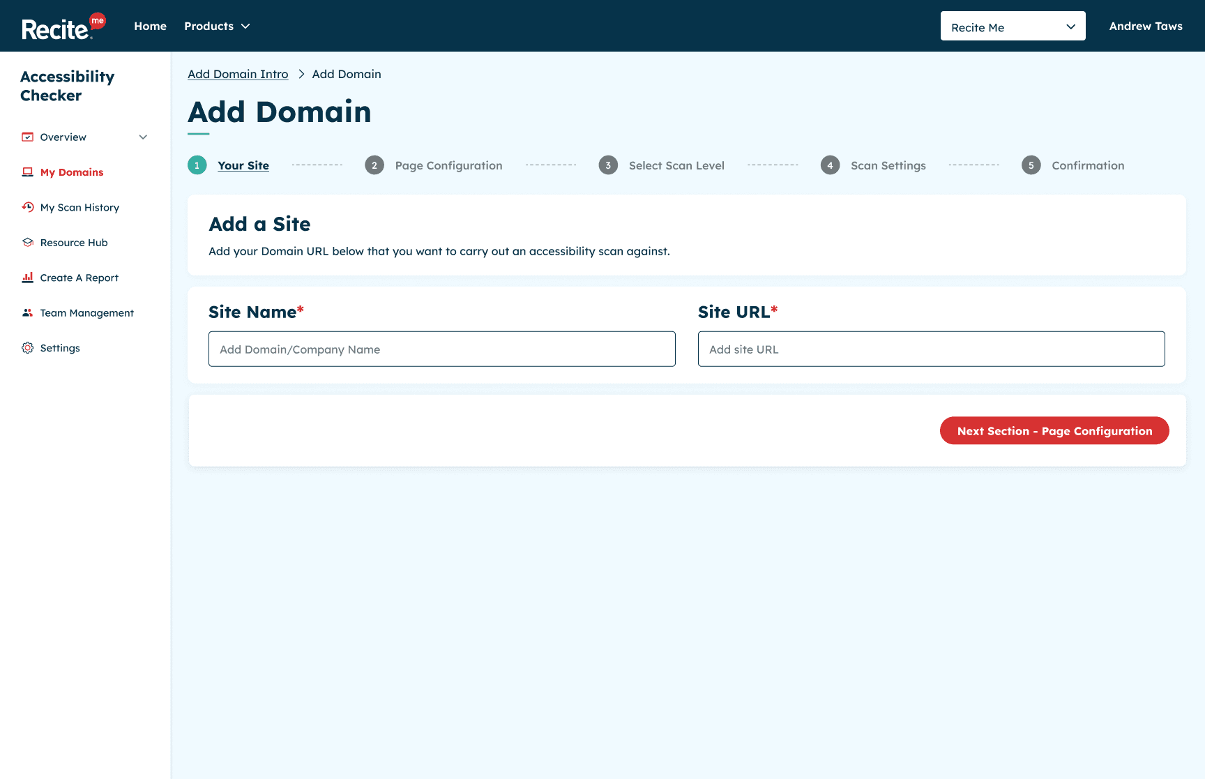 Add domain flow step one