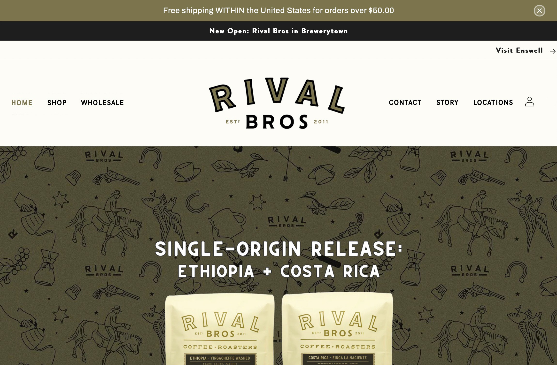 Coffee shop website design