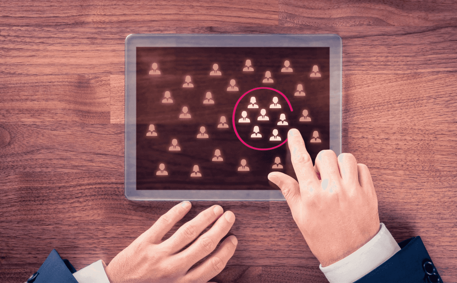 selecting icons on digital screen - Audience Segmentation Platform