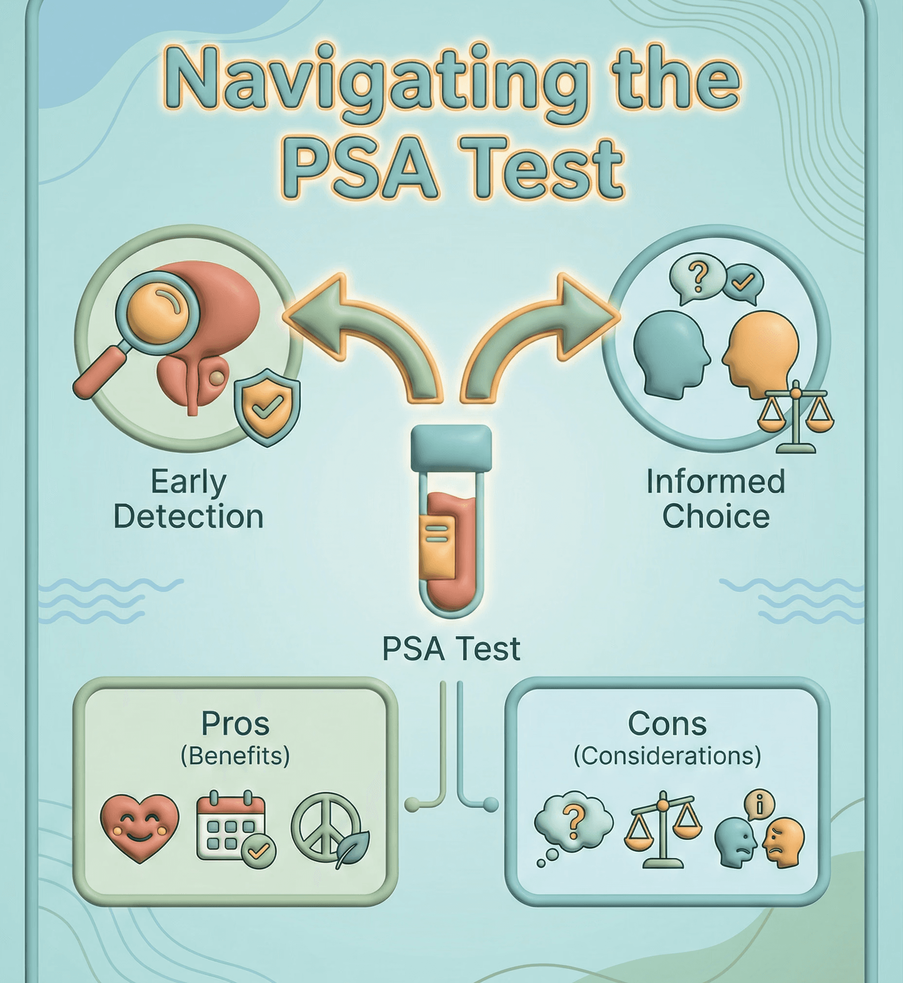 PSA test के फायदे और नुकसान के साथ, सूचित निर्णय मार्गदर्शन।