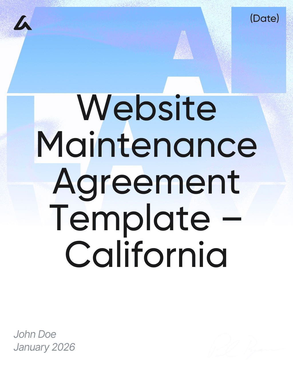 Website Maintenance Agreement Template – California