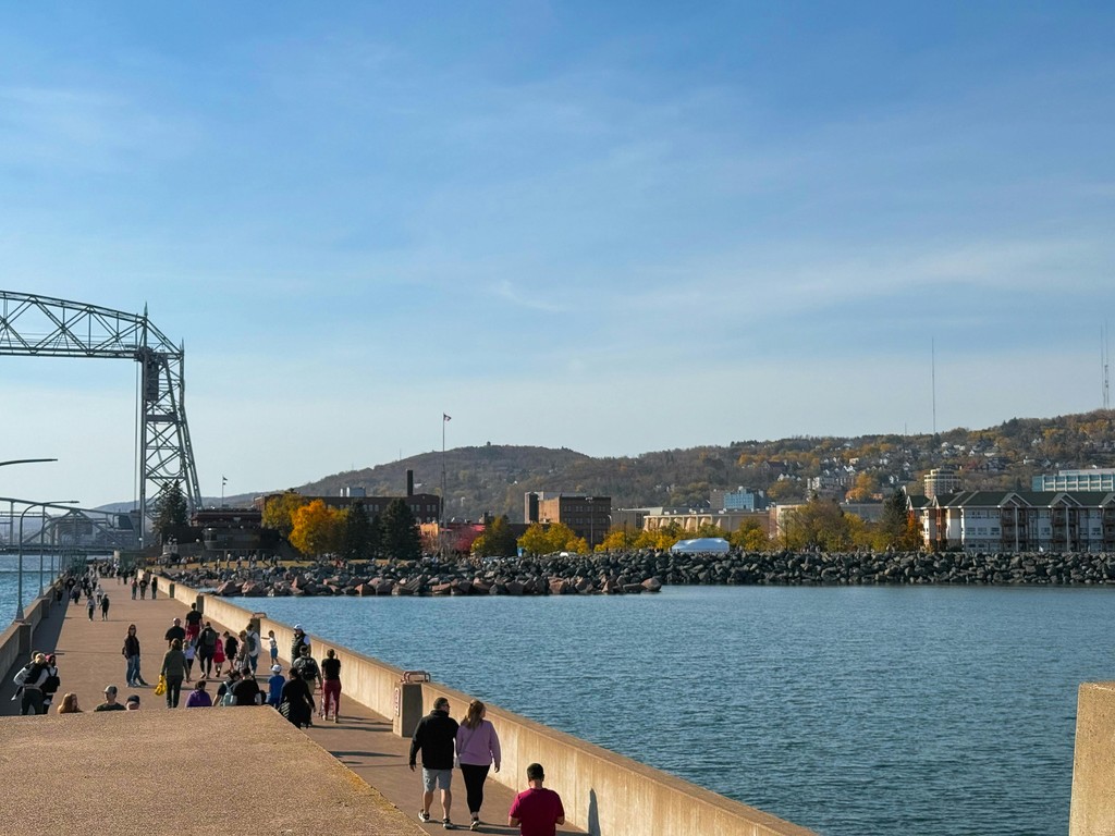 Lake Superior with the city of Duluth in the background