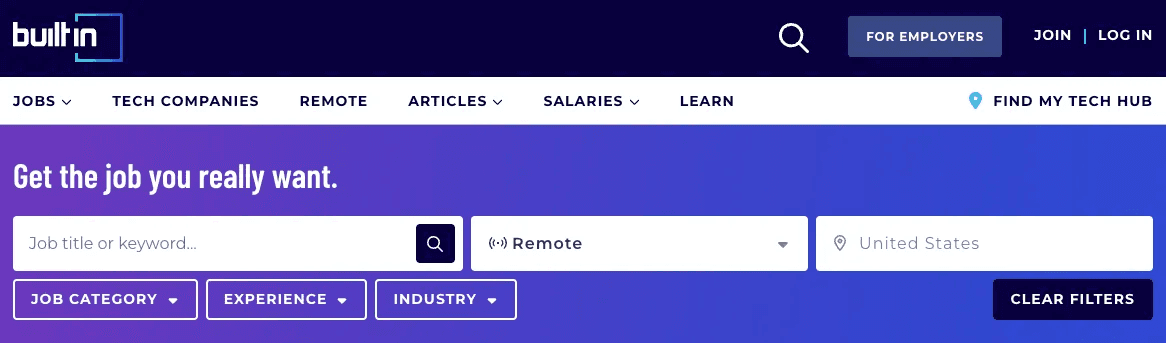 Built In remote work job board