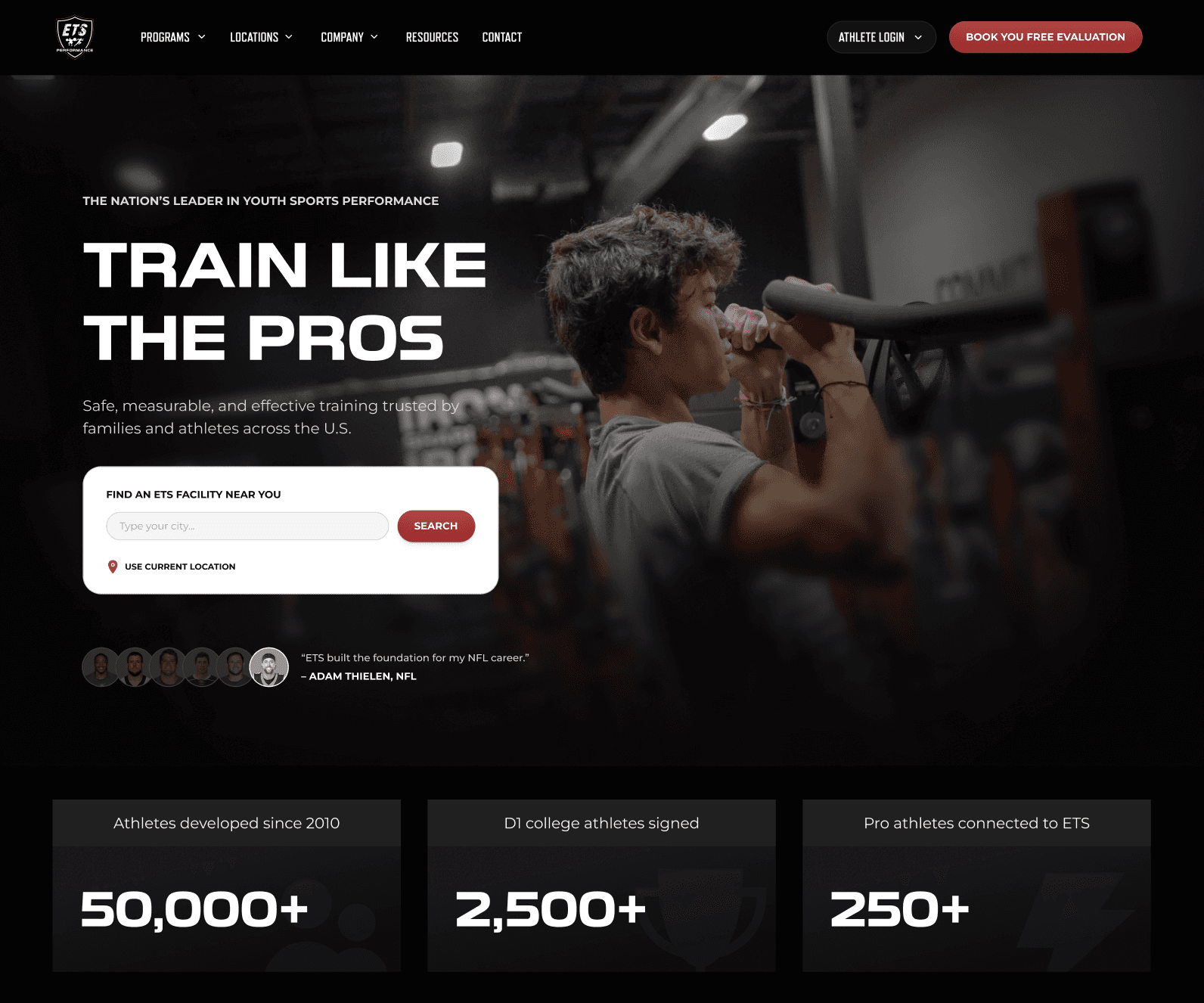 ETS client home page 