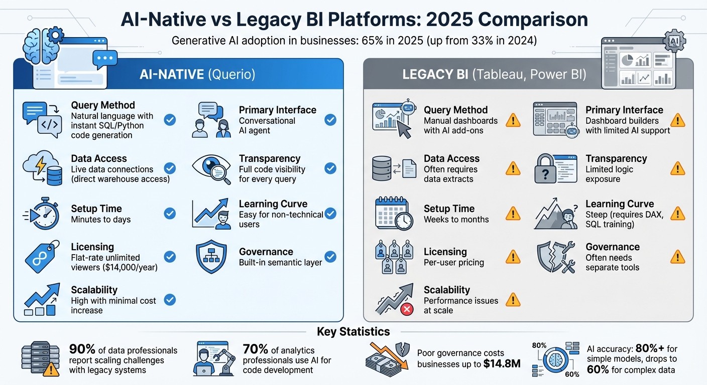 AI-Native vs Legacy BI Platforms: Feature Comparison 2025