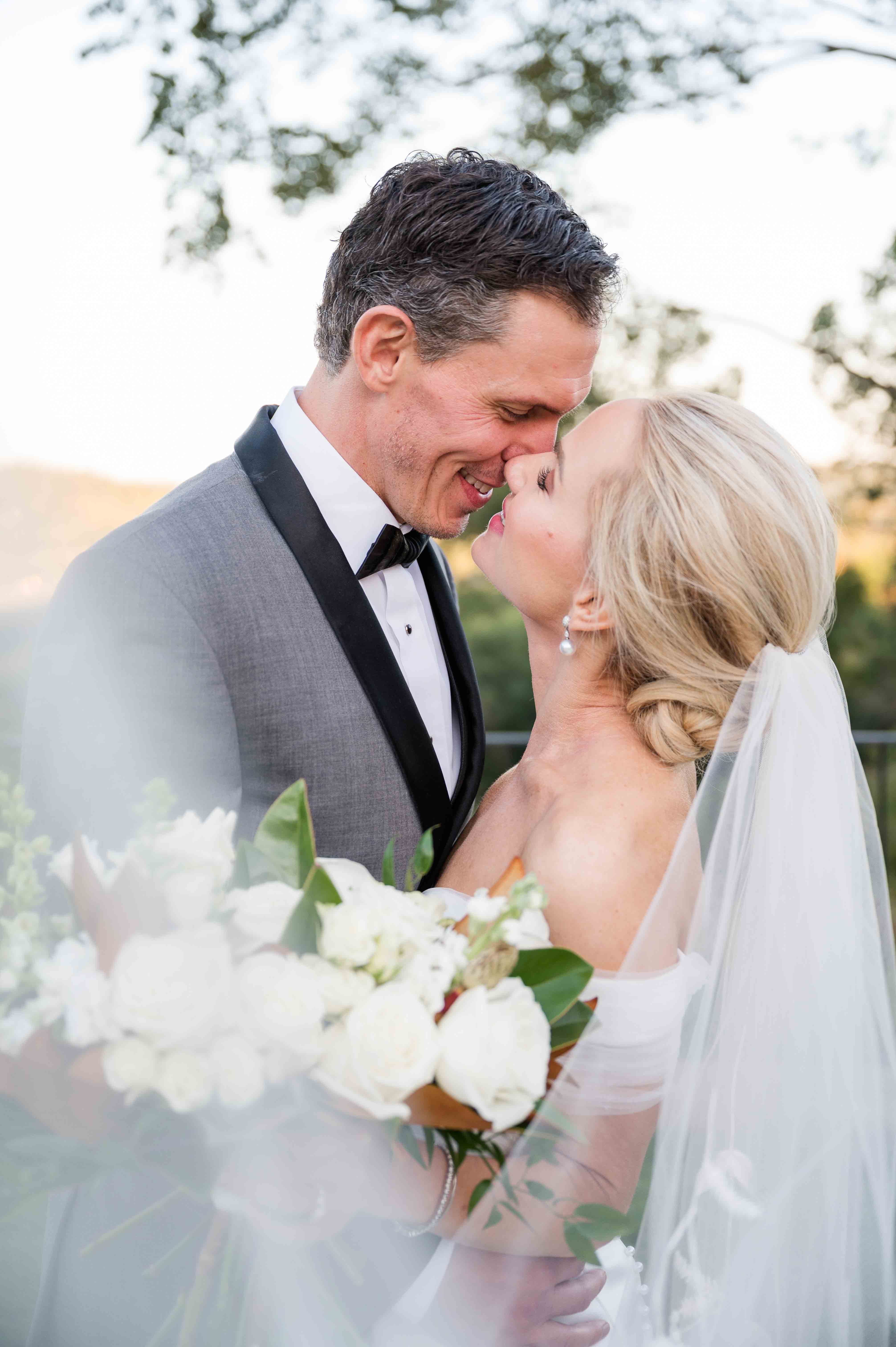 Bride and groom wedding portrait at private residence in Franklin Tennessee