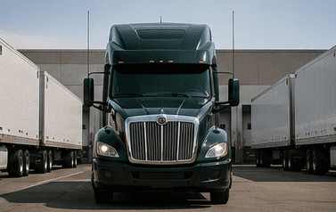 A truck going on road with high speed