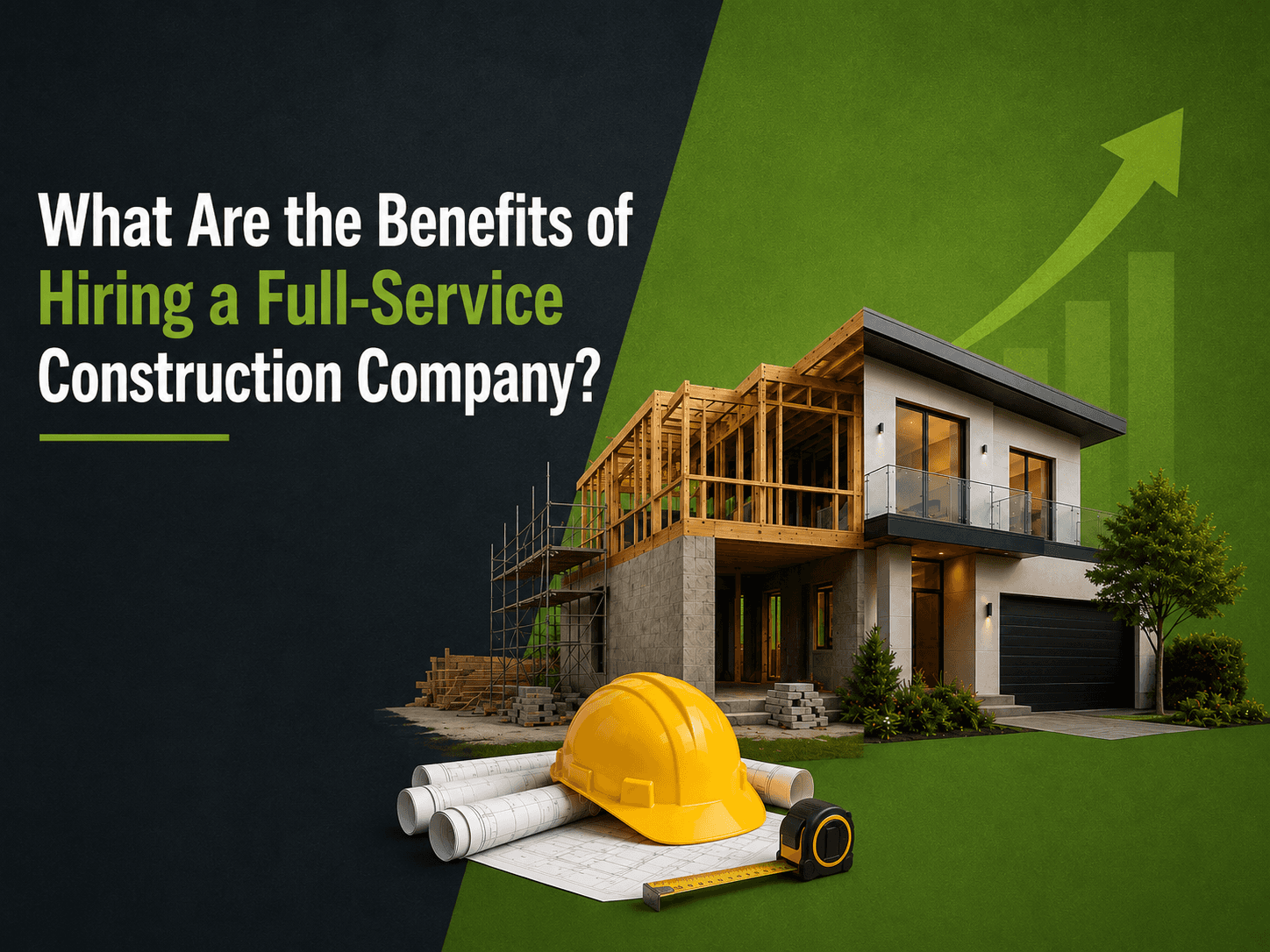 Modern home construction project with full-service construction company benefits.