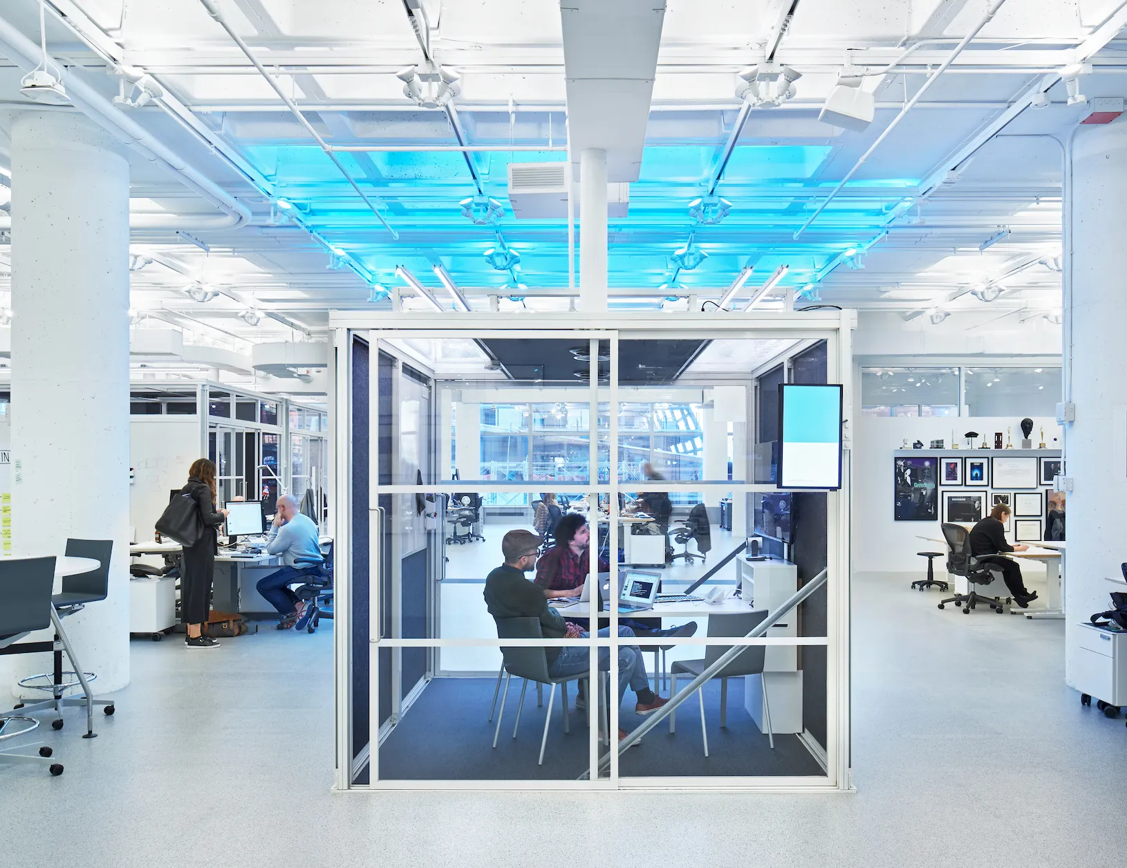 Museum campus and connecting park bridge showing facade illlumination and pedestrian lighting