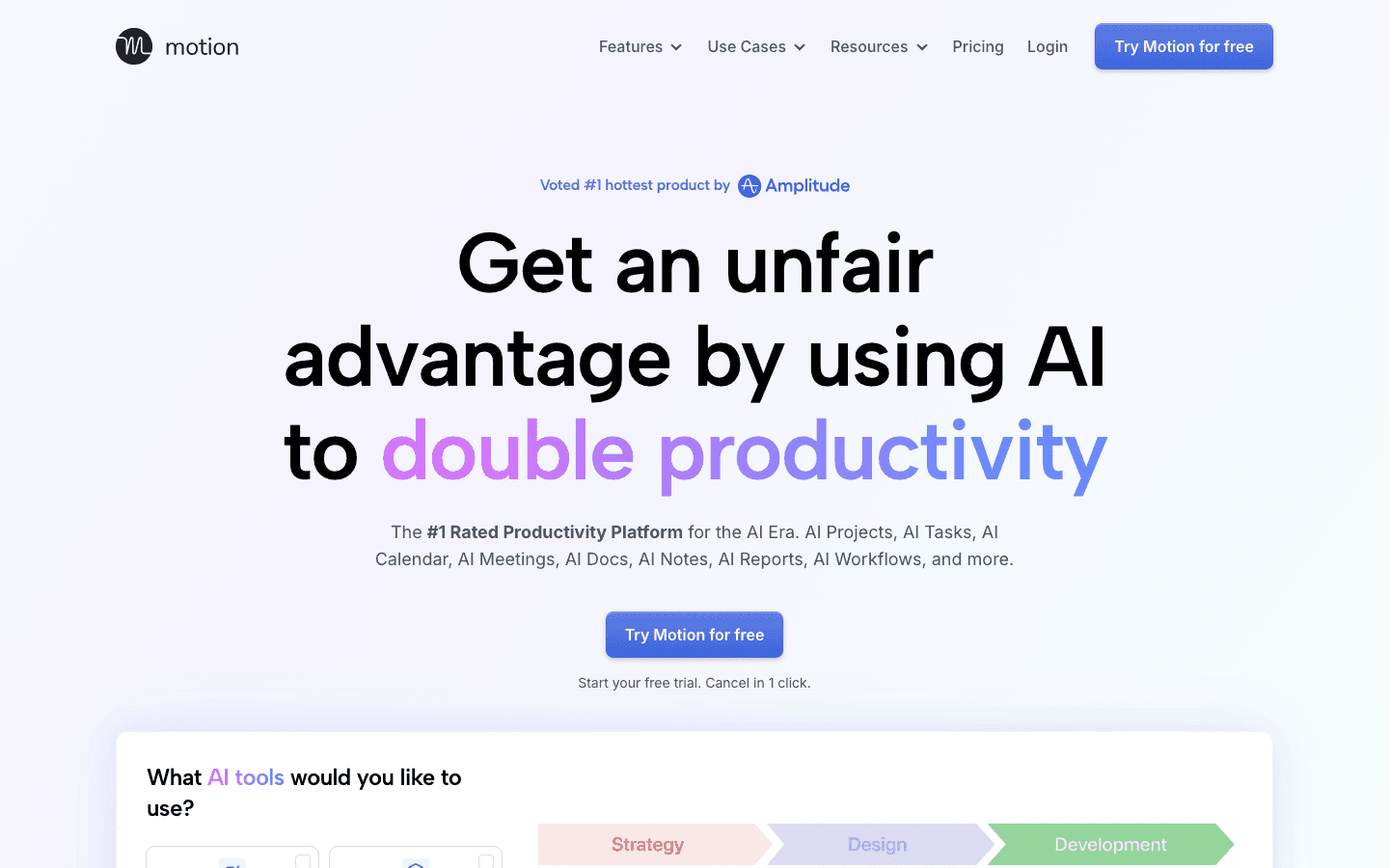 Motion AI calendar and task scheduling app