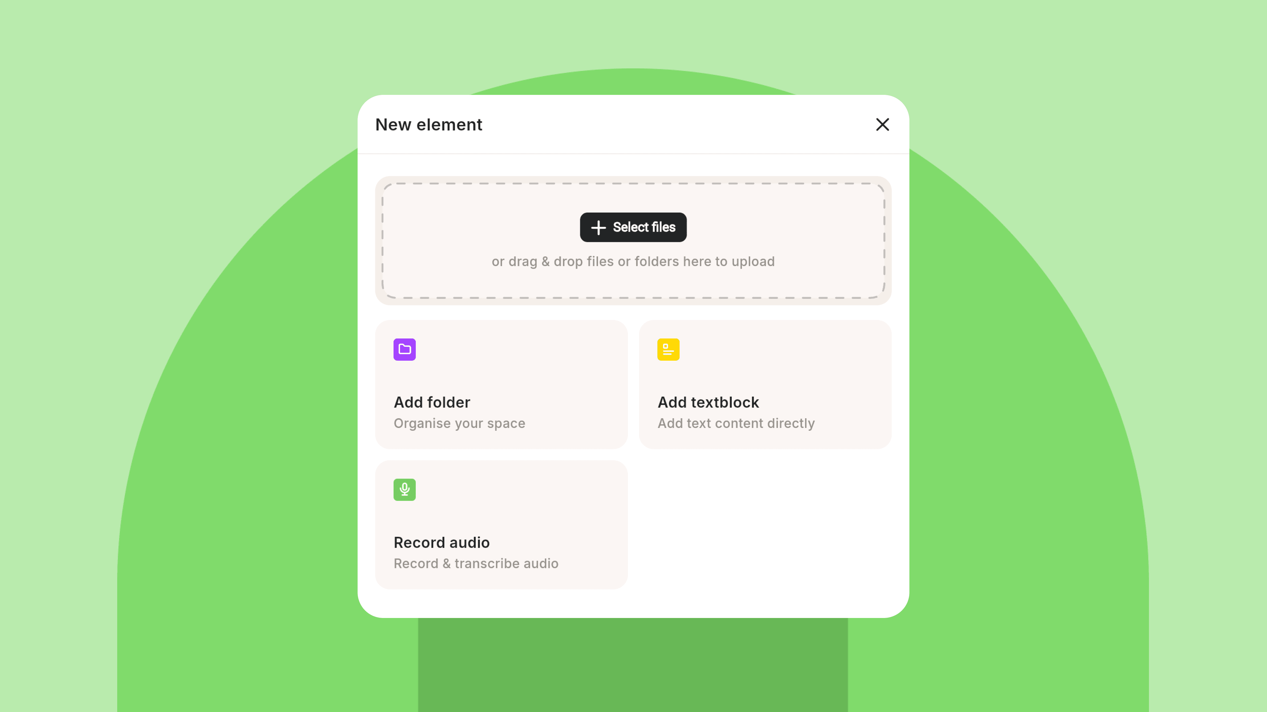 Drag&Drop documents in winkk AI.