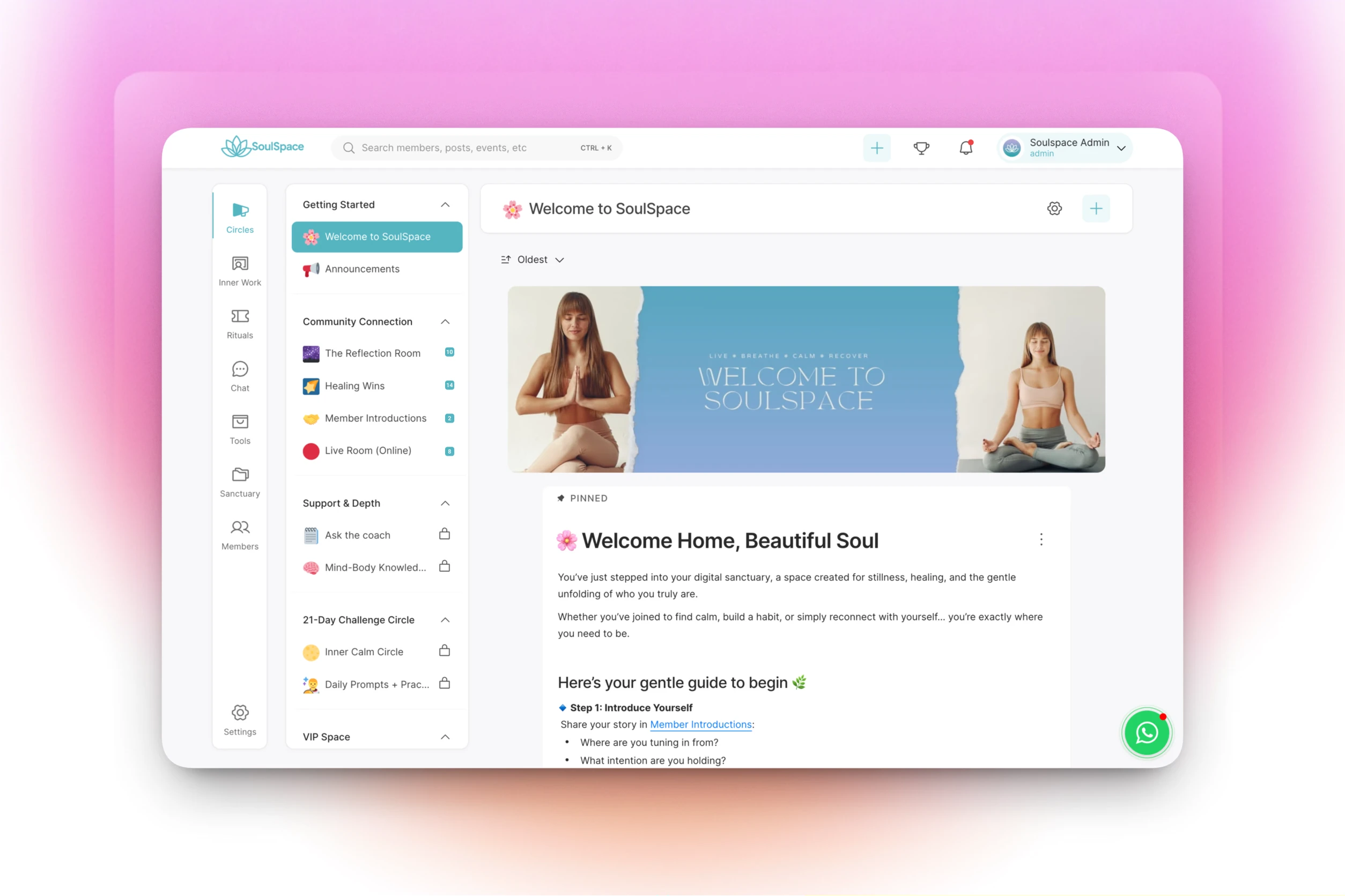 Membership page with free and $15 coaching plans showing benefits and join buttons.