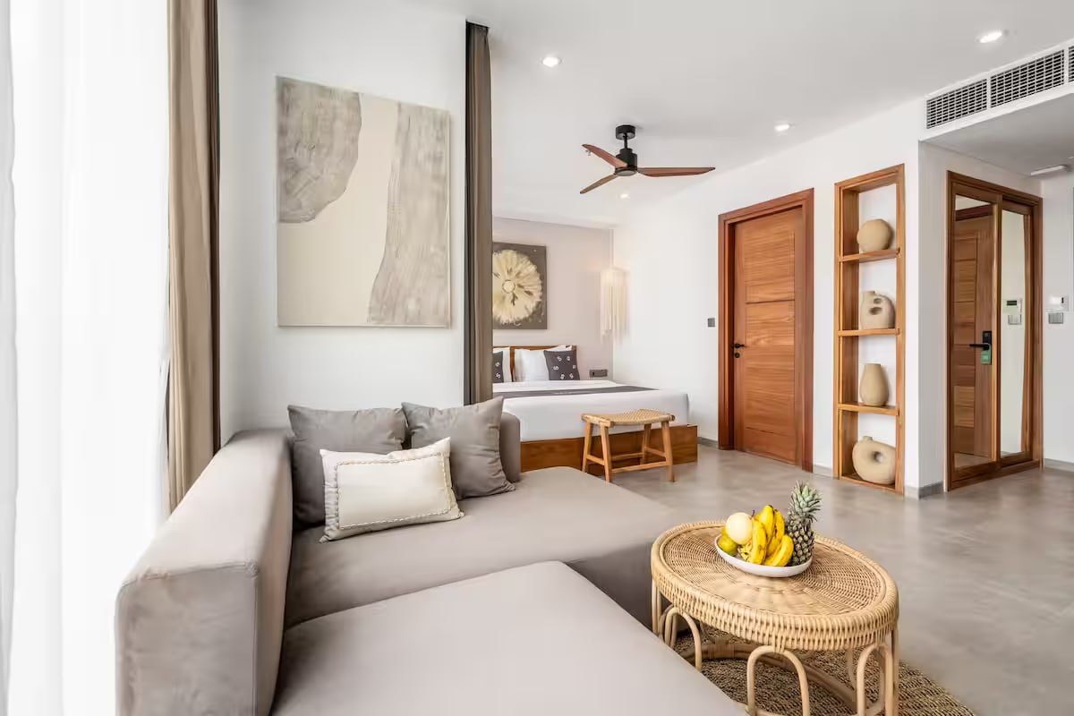 A completed 1-bedroom apartment in Canggu, located just 300 meters from the ocean