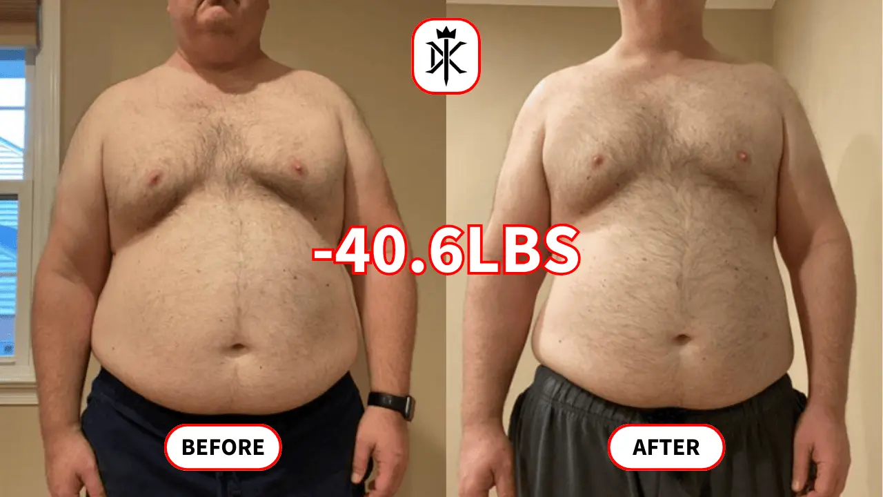 40.6lbs before and after weight loss with Default Kings