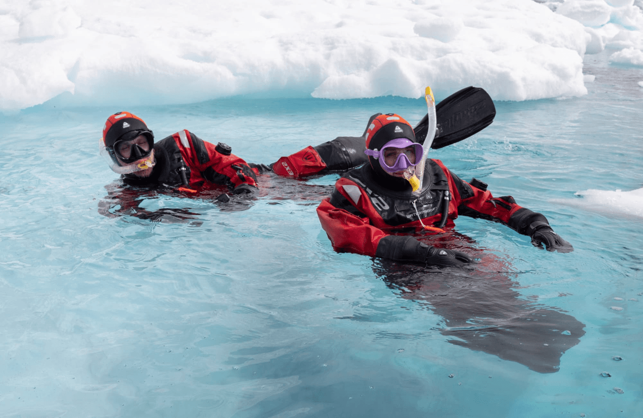 Snorklers in Antarctica